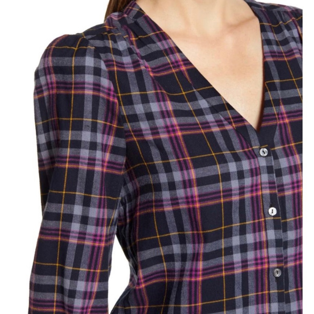 1. State Plaid Flannel Blouse